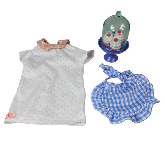 Our Generation Cherry on Top Dress Cupcakes Apron Dish Dome 18" Replacement - Picture 1 of 8